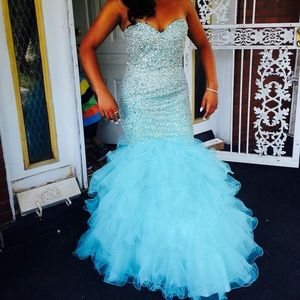 Sherri Hill Prom Dress- Light Blue Size 8